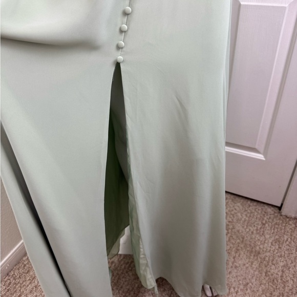 AZAZIE BECCA Agave Sheath V-Neck Chiffon Dress.  B4 - Picture 7 of 17